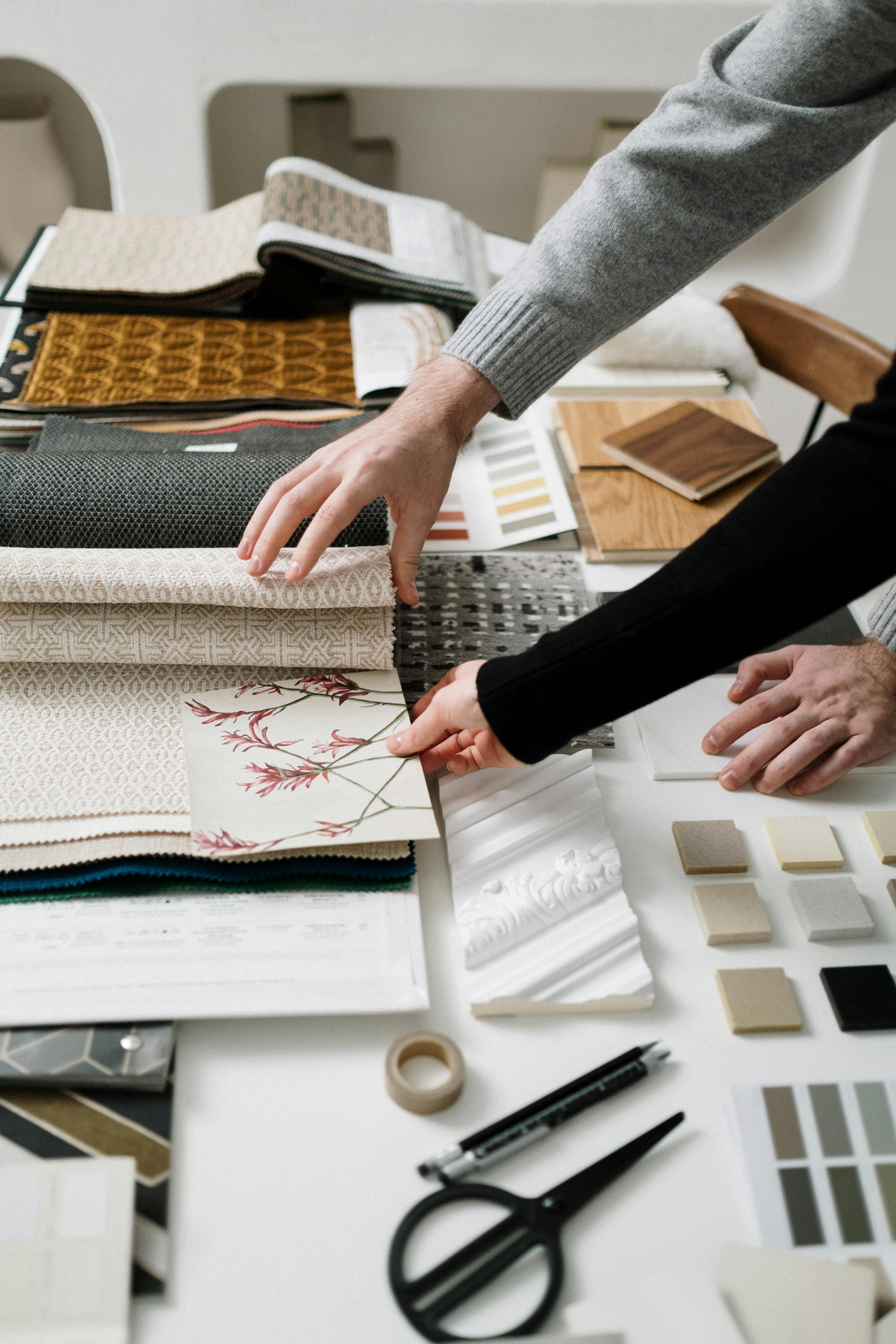 Interior design consultation in progress